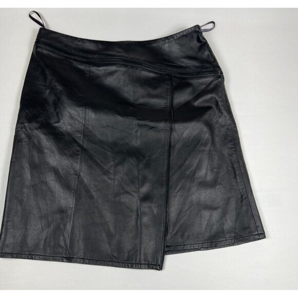 Worth Dresses & Skirts - Worth Women 6 Black 100% Leather Straight Zip Mini Skirt NWT